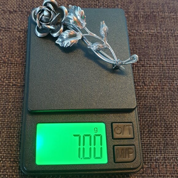 BEAUTIFUL VINTAGE 3-DIMENSIONAL ROSE FLOWER 835 STERLING SILVER BROOCH PIN - Picture 10 of 10